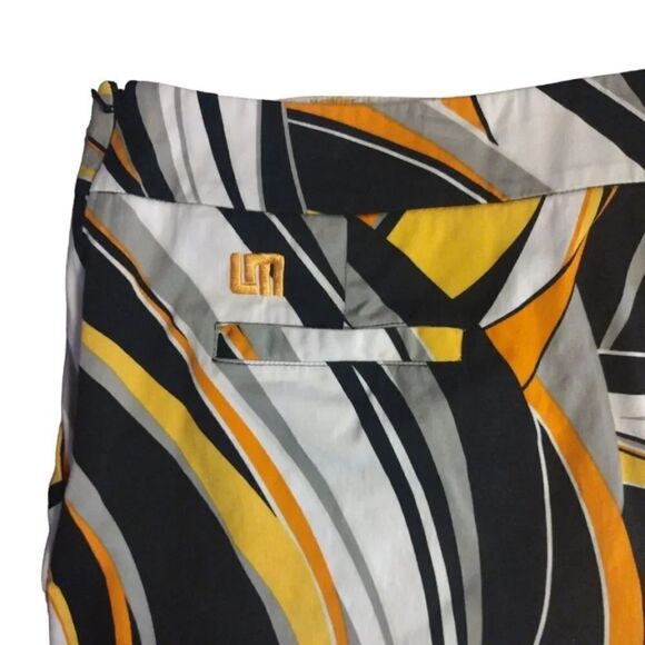 Loudmouth Discontinued Yellow Swirls Gone Wild Mini Golf Skort Size 8 - Picture 9 of 14